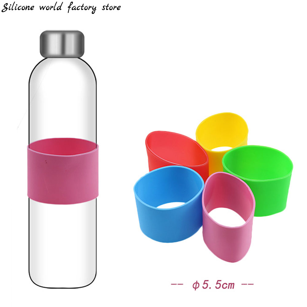 Silicone world Reusable Silicone Heat Insulated Cup Sleeve Non-slip Wraps For Mugs Ceramic Glass Cup Sleeve Water Bottle Cover