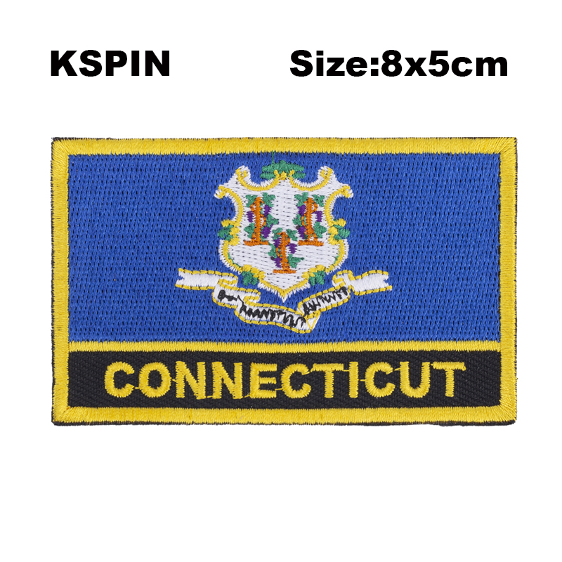 U.S.A Connecticut Maine New Jersey Delaware Michigan New Hampshire Vermont State National Flag Flag Embrods Patch Patch