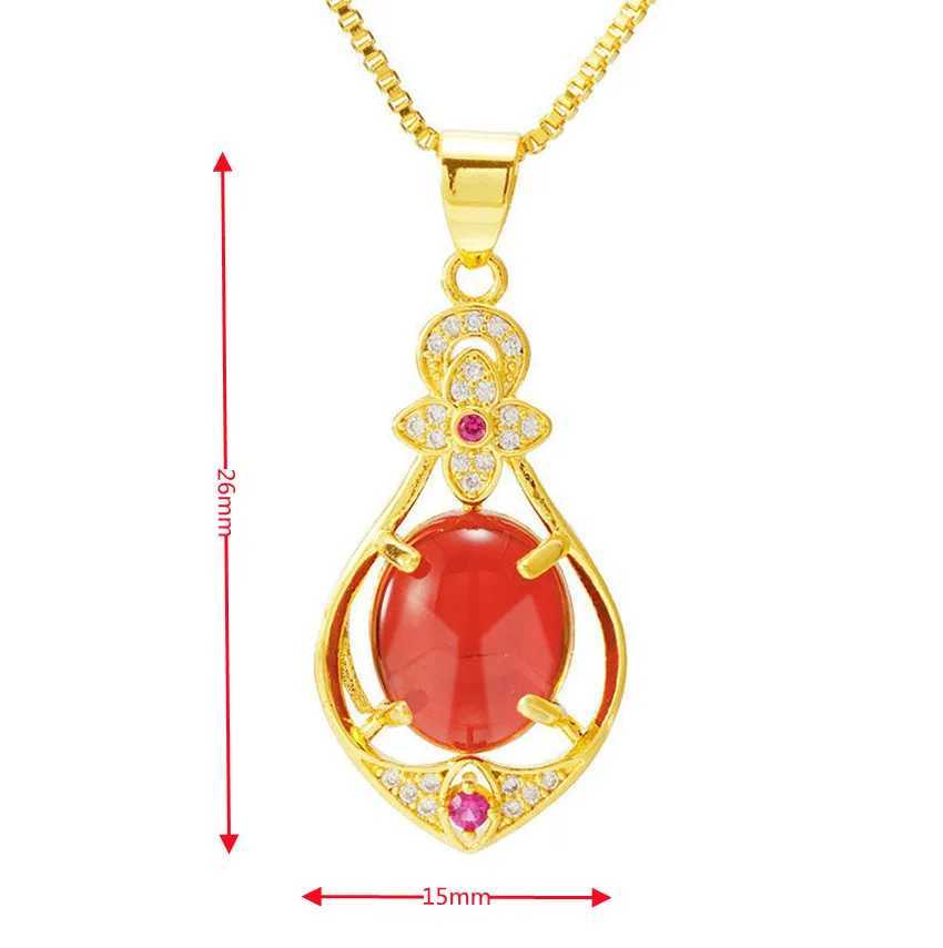 Colares de pingentes de colares pendentes de ouro 24k para mulheres meninas gotas de água imitada gemstone zircon Colar Colar Jewelry Gold 240410