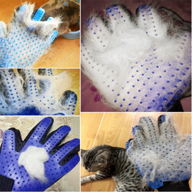 Pet Glove Dogs Cat Grooming Products Silicone Cats Brush Combs Gloves Dog Combs for Pets Pets Bath Massage Hair Remover Brush