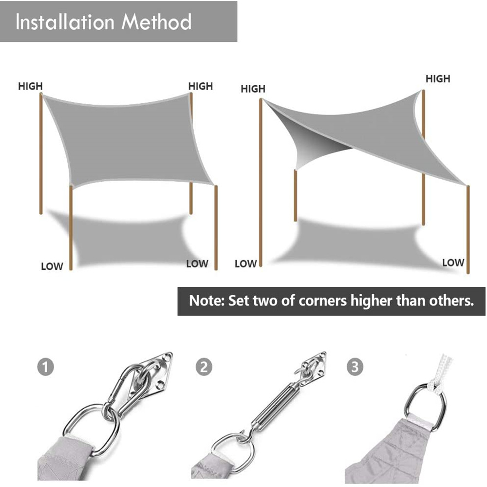 Sun Shade Sail Waterproof Rectangle 4x3M/3x2M Gazebo Canopy for Outdoor Home Lawn Patio Yard Balcony Sunshade Sail Garden Awning