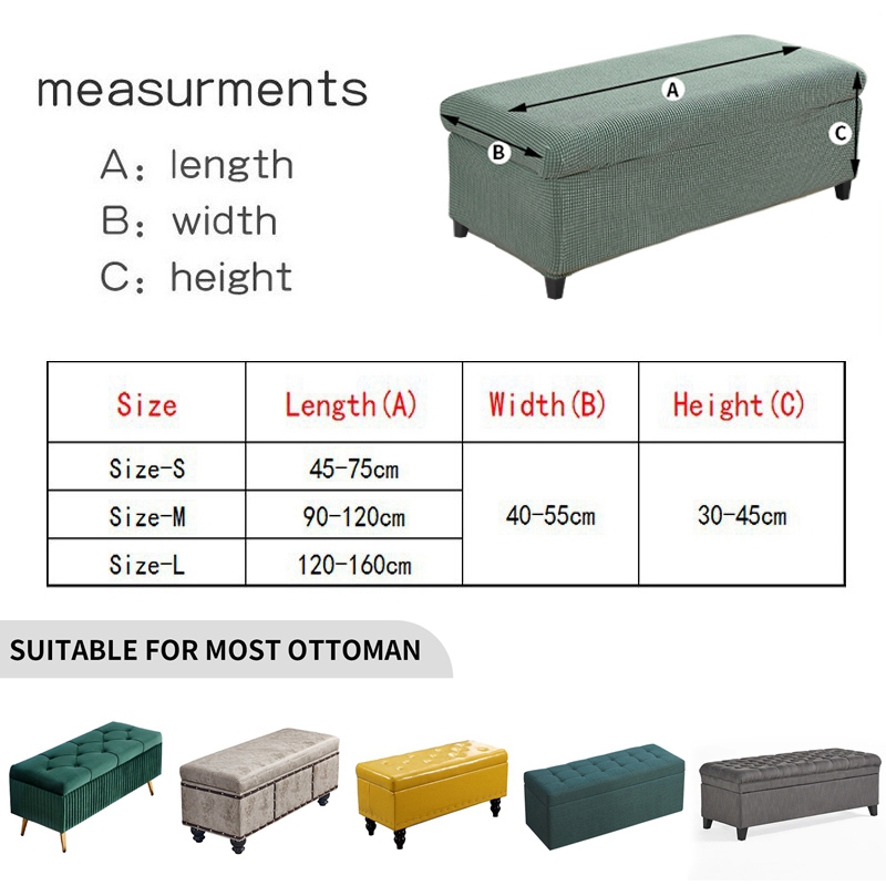 Copertura elastica poggiapiedi polare in pile polare stoccaggio ottomana protezione sgabello a colori solidi rettangolari soggiorno