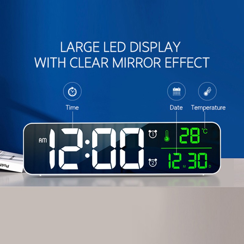 LED Digitale Wecker Uhr für Schlafzimmer Tisch Digital Snooze Elektronische USB -Desktop -Spiegel Uhren Home Tischdekoration