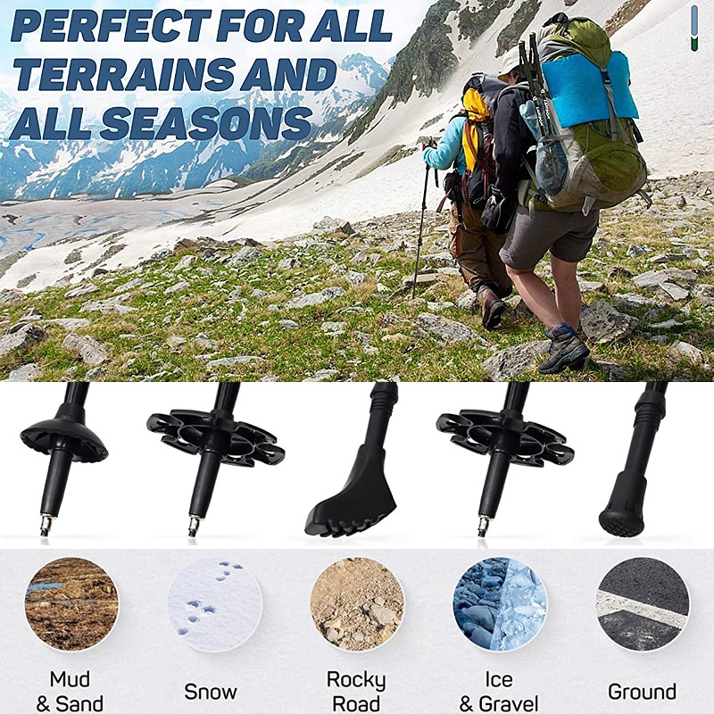 Walking Stick Trekking Poles Lightweight Shock-Absorbent Cane Defense Stick 4 Season/All Hiking Accessories ,Carry Bag