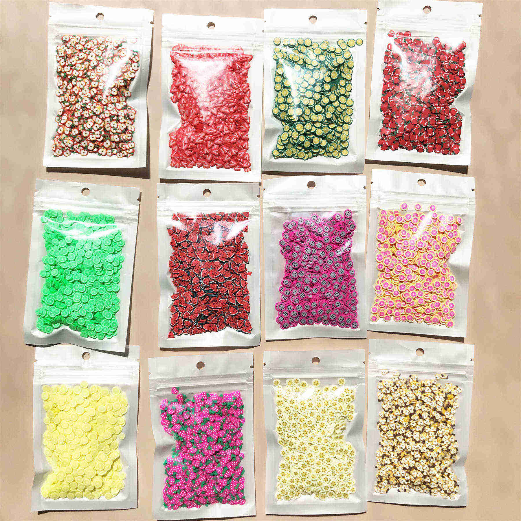 20G 5/10mm Meyve Polimer Kil Dilimler için DIY Crafts Plastik Klei Çamur Parçacıkları Yamaç Dolgu Killeri