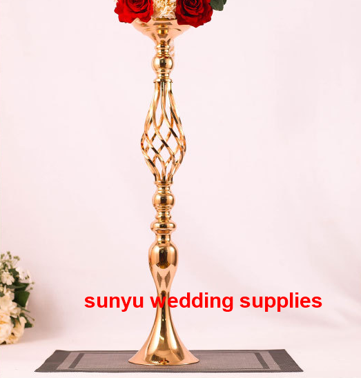 Ny stil 12stTall Metal Golden Vase Modern Decor Tall Wedding Trumpet Vase Senyu0231