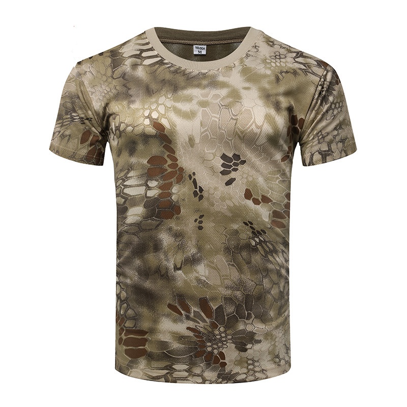 Militair leger camouflage tactische tactische korte mouw herengevecht t-shirt kindert-camo camo outdoor wandeljacht shirts