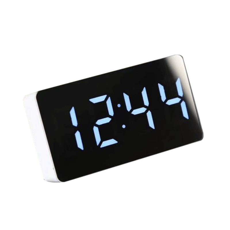 Car LED Mirror Temperature Indicating Alarm Clock Simple Design Table Digital Clock for Home Bedroom Livingroom Dormitory