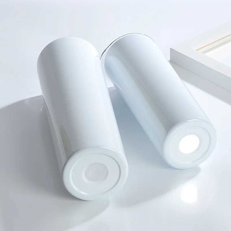 Tassen 12-30 Unzen DIY Weiße Blanks Sublimation Straight Skinny Tumbler mit Stroh Edelstahl Tasse Doppelvakuum-Isolum-Partygeschenk 240410
