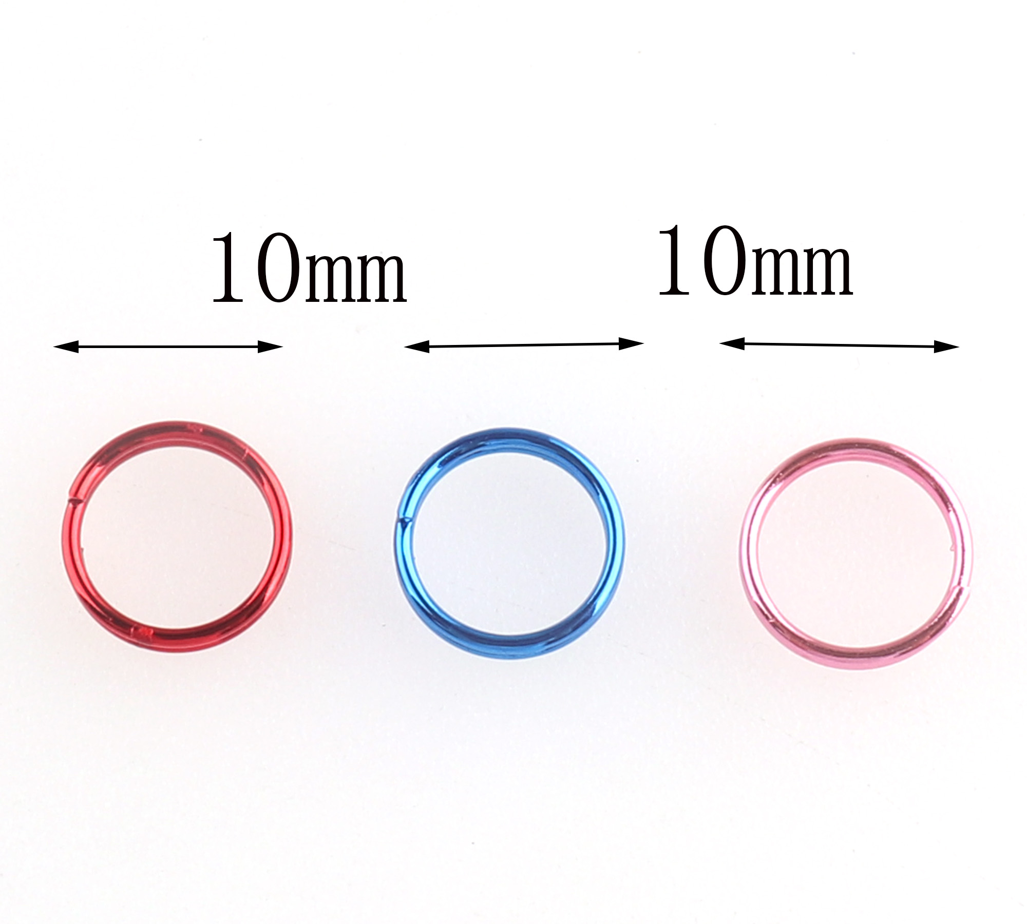 10mm Key Ring Blue/Red/Pink Key Chain Jump Ring Replacement DIY accessories Jewelry Purse Handbag Bag Making Hardware