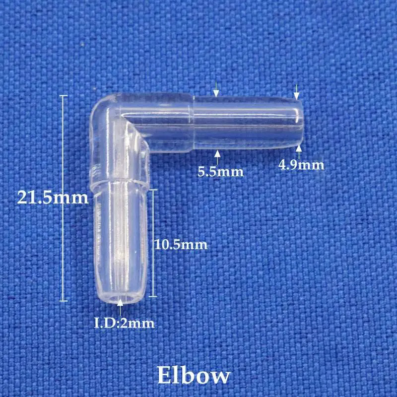200 ~ 5mm 5mm Connectores transparentes de tubo de oxigênio acrílico Distribuidor de mangueira de ar do tanque de aquário