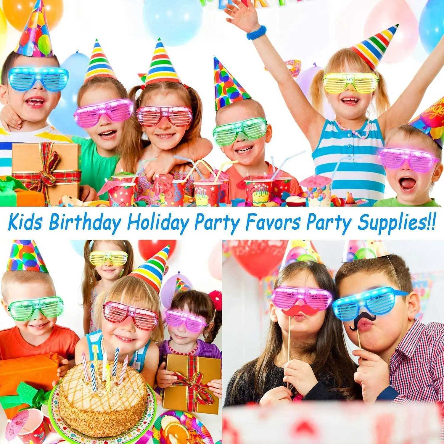 Led rave giocattolo da 10 pack in vetro a led party glass party forniture rave occhiali da sole bomboniere bambini bambini adulti di compleanno festa di compleanno 240410