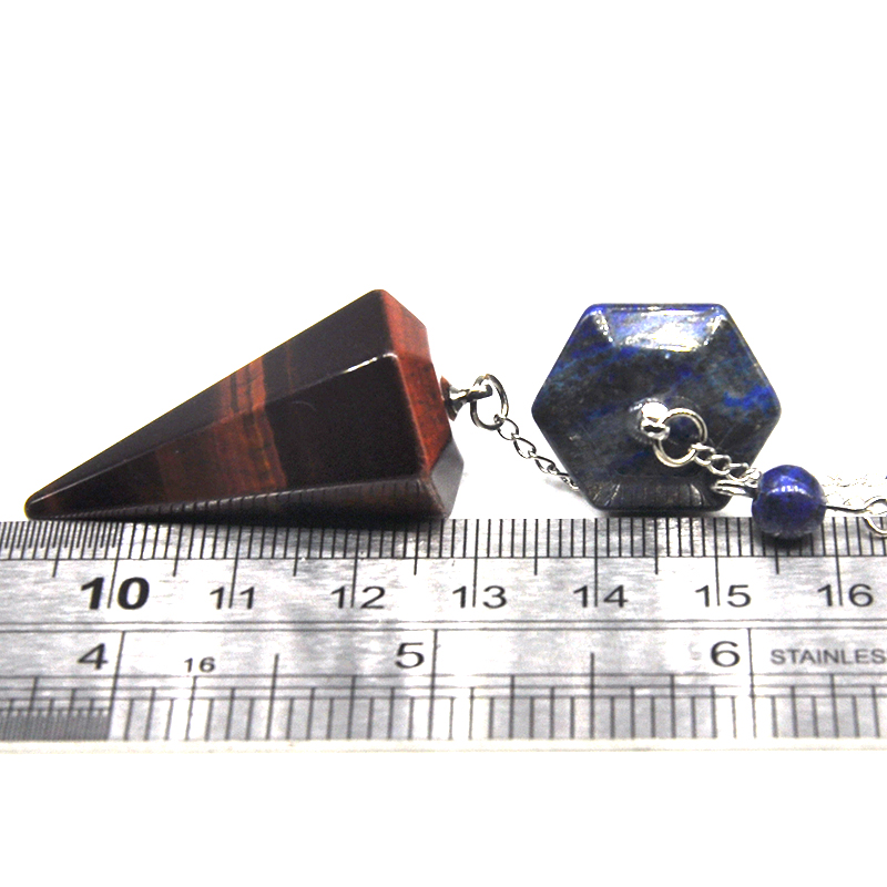 ナチュラルジェムストーンチャクラピラミッド六角形のペンドゥルムヒーリングクリスタルジュエリーネックレスペンダントアミュレット魔術用品装飾