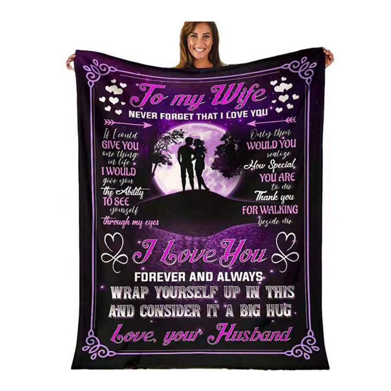 Personalized to My Wife Blanket from Husband,Cozy Super Soft Plush Throw Blanket ,for Birthday, Anniversary and Valentine's Day