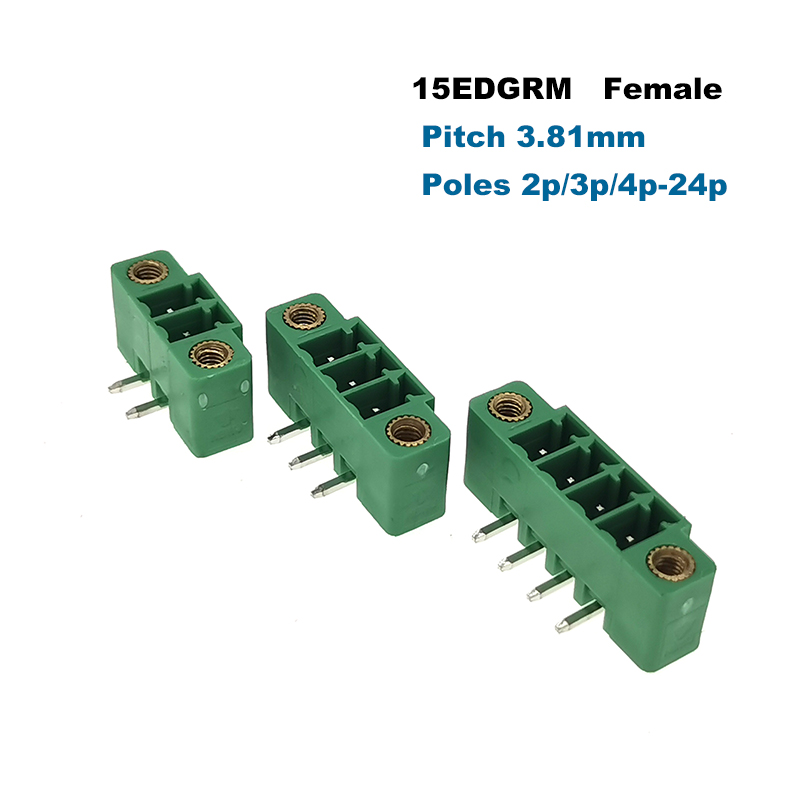 Pitch 3,81 mm Plug-in PCB Terminal bloc mâle / femelle 2 ~ 10pin Bornier Connecteur enfichable 15EDGKM + VM / RM MORSETTIERA