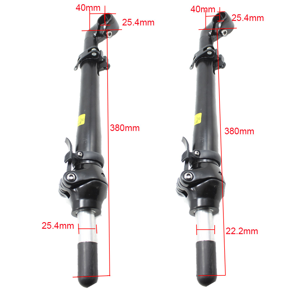 Elektriskt skoterstyrning Stam 22.2/25.4mm*380mm fällbar cykel Eletrisk cykelstyrning Stam Aluminiumlegering Bike Tillbehör del