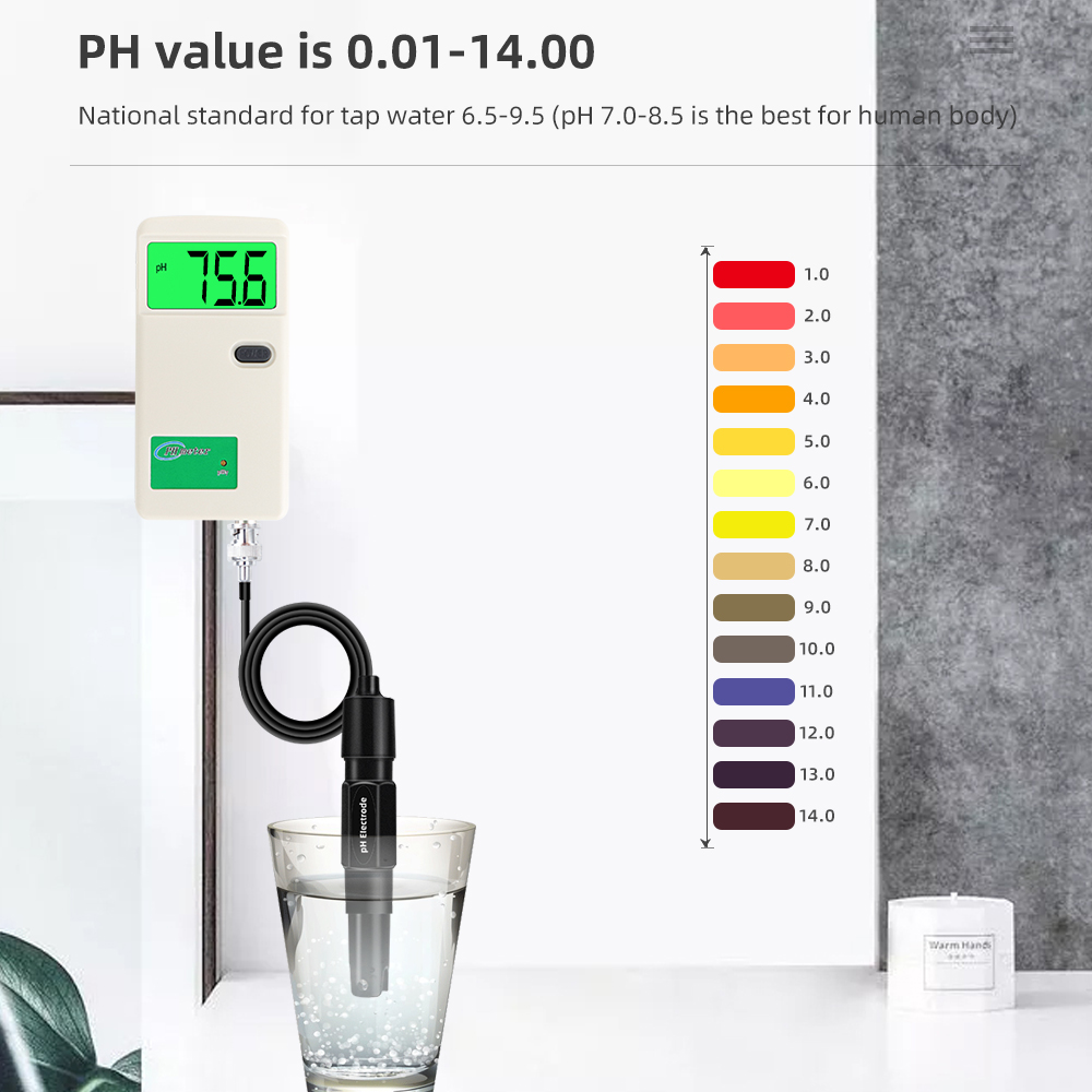Ny pH-mätelektrodsond BNC-anslutning Vatten Kvalitet Renhetstestare 0.00-14.00ph Analysator för akvariumlaboratoriumpool