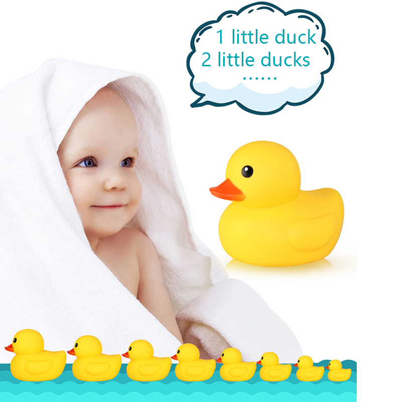 Baby Rubber Race Fun Musical educativo bambini giocattoli da bagno anatre cigolanti grandi giocattoli bagni d'acqua bagno giallo