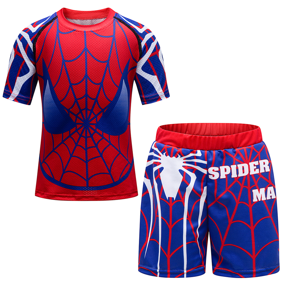Rashgard Jiu Jitsu T-shirt + MMA Shorts Boxing Set Bjj Rashguard Kids Sport Tracksuit Nouveaux enfants Muay Thai Kickbboxing Shorts