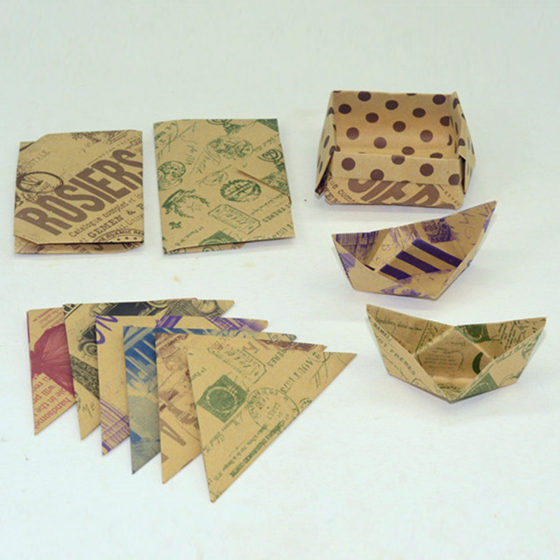 60 Sheets Kraft Paper 15*15cm Multifunktionellt dekorativt papper Vintage Double-Sided Printing Scrapbooking Decorative Craft