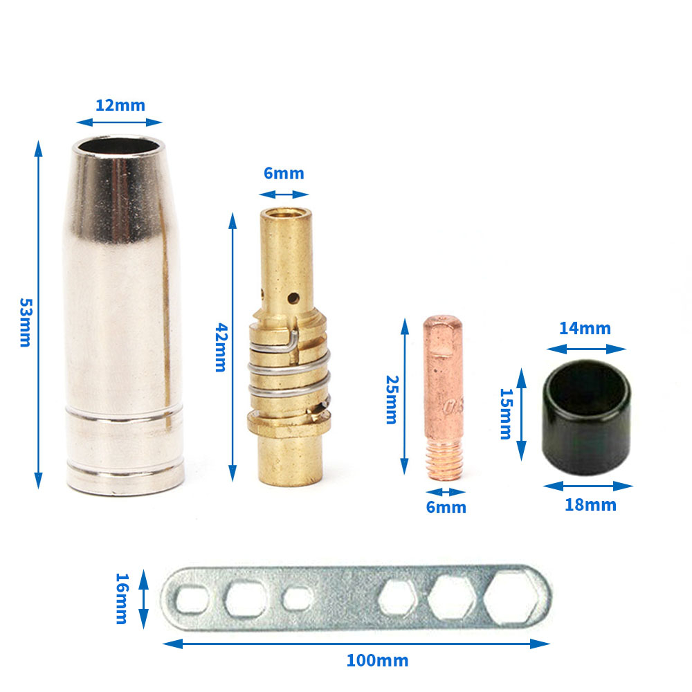 / / SET MIG / MAG ACCESSIONNES DE SOUDANT MIGE Soudage Bulle Torche Kit de pièce 0,6-1,2 mm pour les accessoires de soudeur Binzel 15Ak