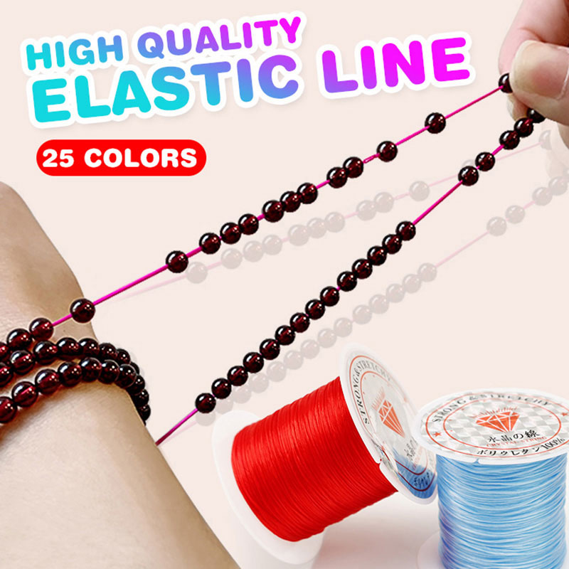 10m/rollo Fuerte Elástico Crystal Beading Cording Pulseras Estacionadas Línea de goma Beads Peads Hild String Cabellado de bricolaje Cordos