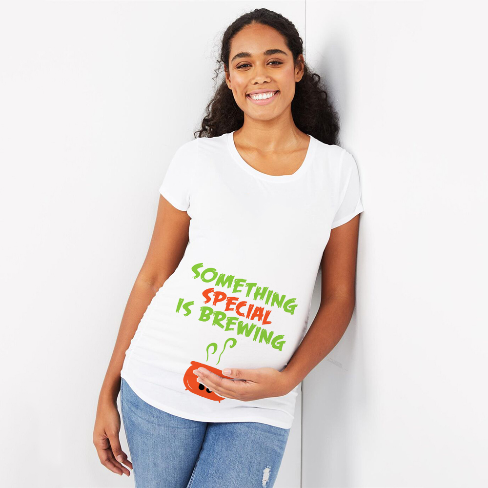 Oczekując małą dyniową ciążową koszulę Zabawne Halloween matka mama będzie tshirts w ciążę baby shower