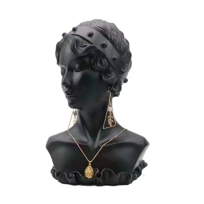 Nieuwe hars dames mannequin hoofddisplay voor sieraden accessoires kunst mannequin ketting oorbellen houder hoofd bust standaard