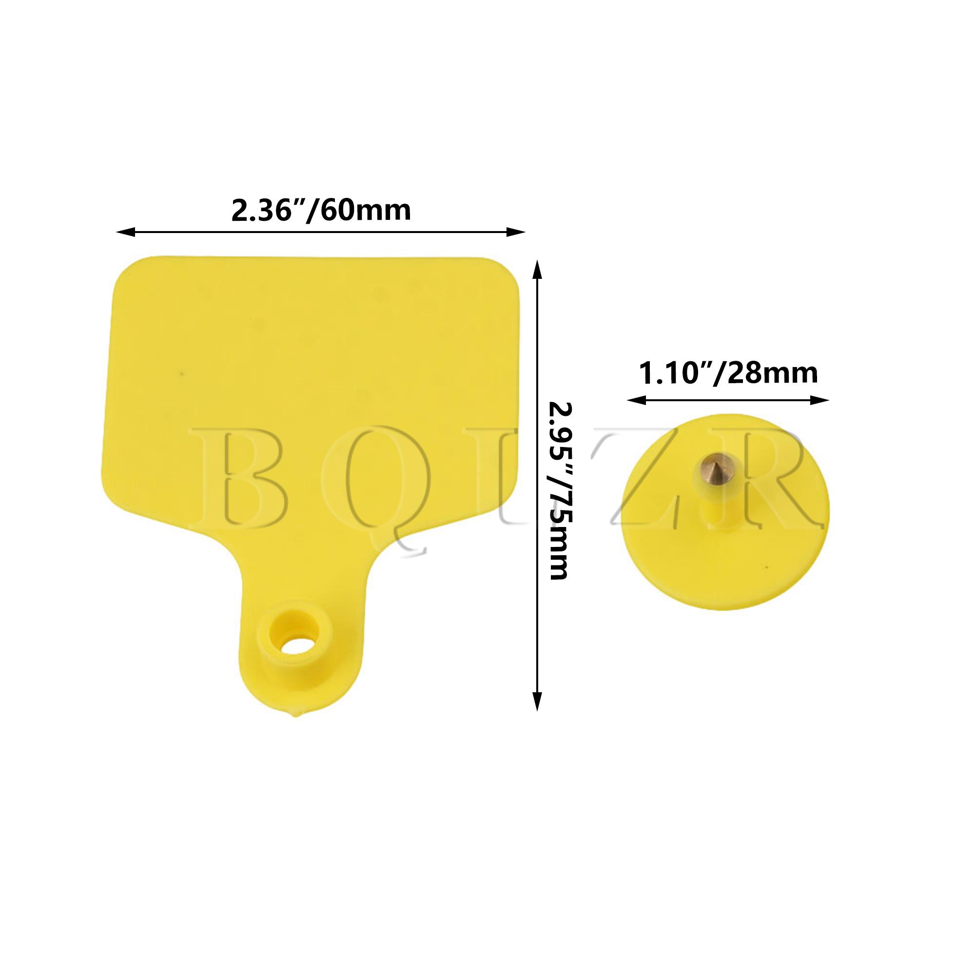 100 adet 6x7.3cm Sayılarla/Numaralı Hayvancılık Aksesuarları Olmayan Büyük Hayvancılık Plastik Kulak Etiketi