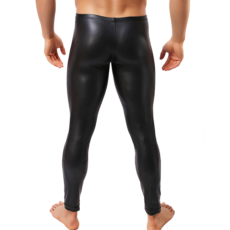 Men Nouvel pantalon en cuir PU High Waist Legging