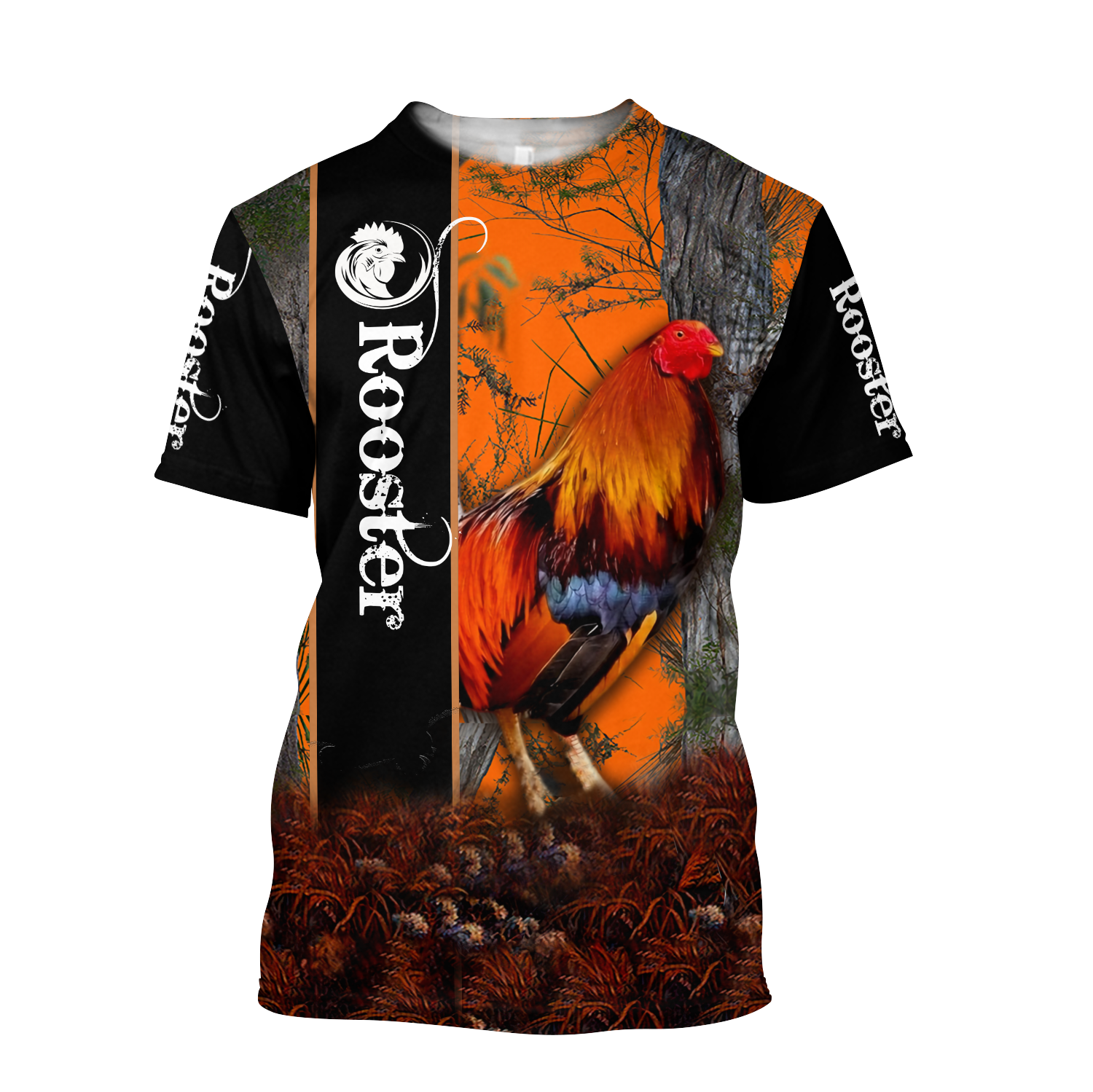 Premium White Rooster Hunting Camo 3D över hela tryckta män T Shirt Summer Style Casual Tee Shirts Unisex Street Tshirt TX-102