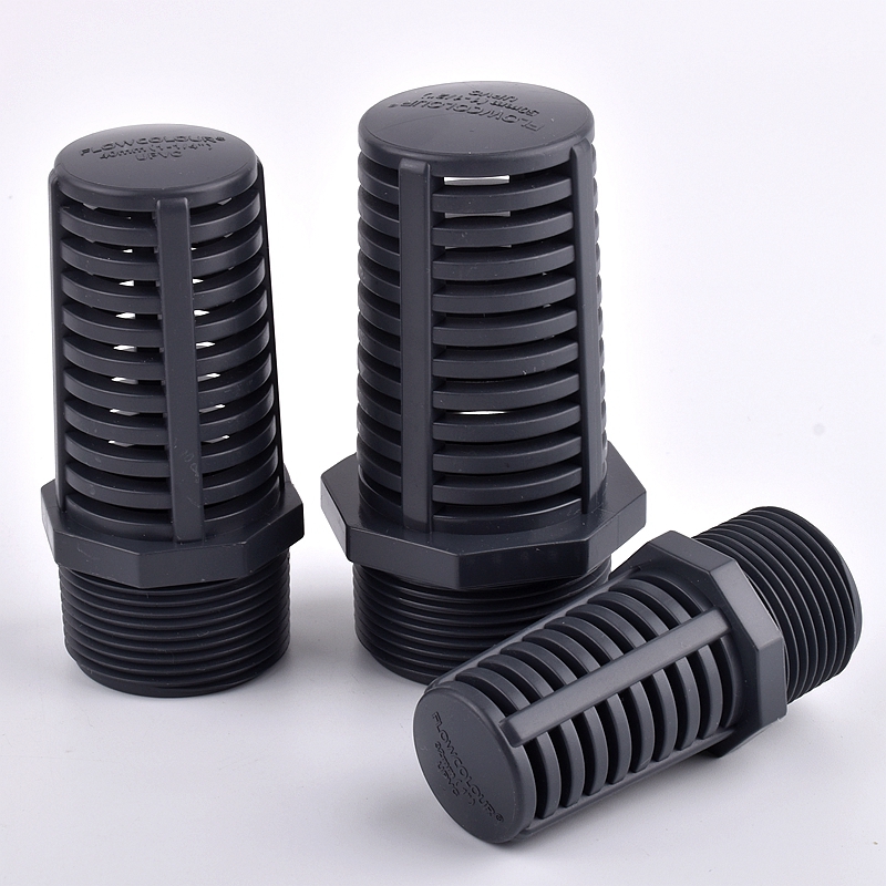 1/2" ~2" Male Thread UPVC Aquarium Water Pump Filter Fish Tank Water Inlet Filter PVC Pipe Connector Permeable Cap Strainer Mesh