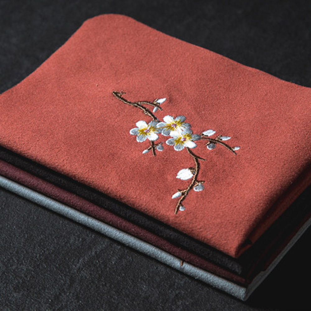 Tovaglioli da tè ricamato vintage tessuto di tessuto plum plum fiore ciotola teiera asciugamano teatro desktop cerimonia