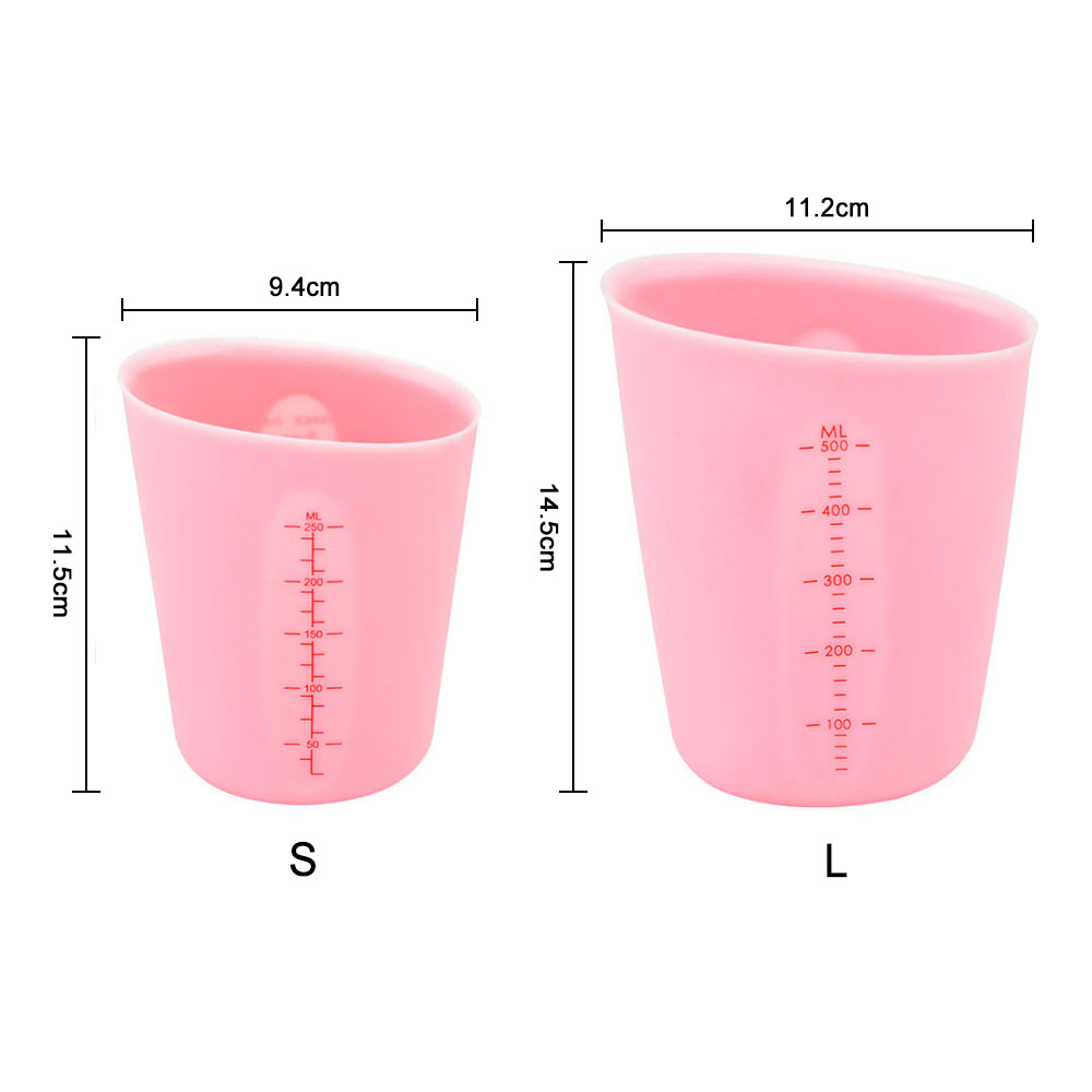 250/500 ml de silicone à mesurer tasse à double échelle à l'échelle douce tasse de tasse de lait de lait outils de cuisson à la main