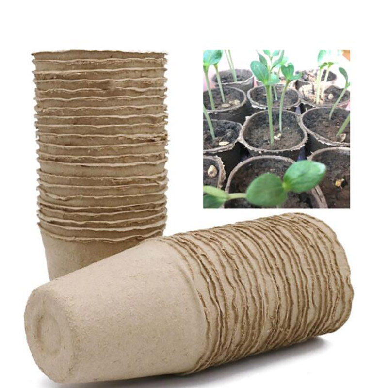 Papel de 8 cm Cultivo de macetas plantadores de planta Hierbas Vegas Flower Planter Copa de guardería Kit biodegradable Herramientas de jardinería para el hogar Cultivo