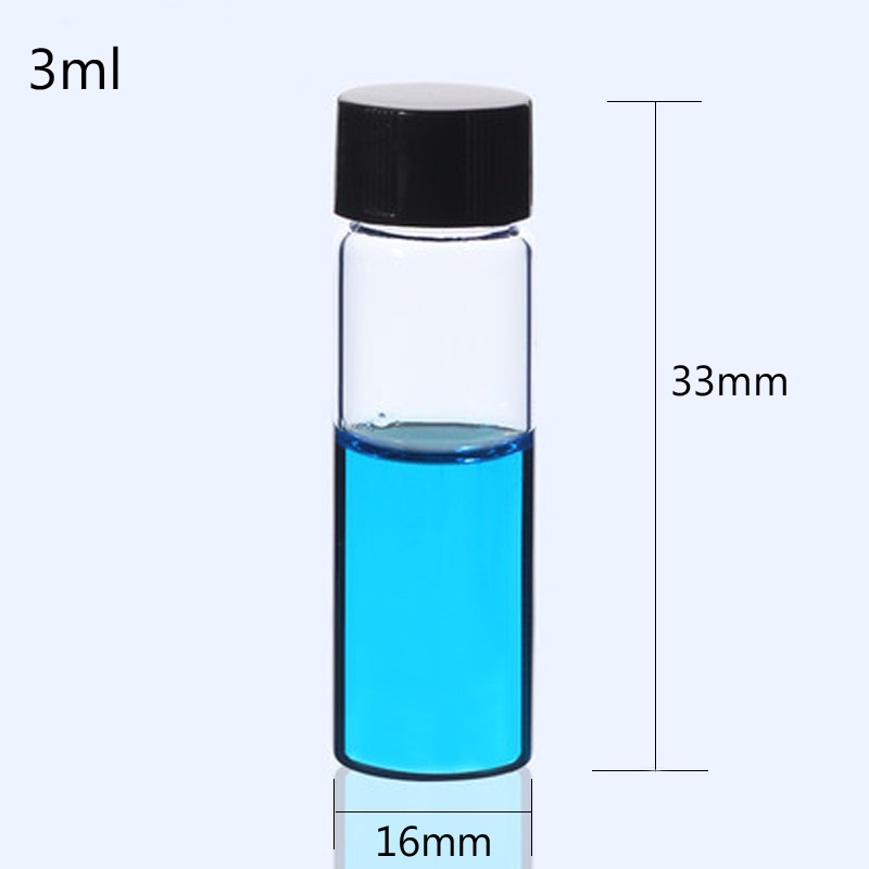 Toutes tailles bouteilles d'échantillon de verre transparent avec capuchon PP + pad à huile essentielle de bouteille de bouteille de bouteille à vis de vitre pour le laboratoire pour le laboratoire