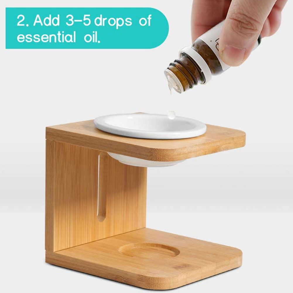 Ceramic Aromatic Oil Candle Holder Creative Wooden Home Candle Holders Aromatherapy Burner Home Decoration