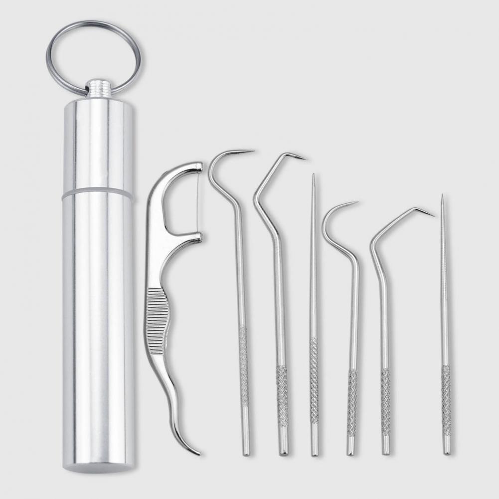 Good All-Purpose Teeth Flosser Toothpick Cleaning Kit Metal Toothpick Compact Carry Easily