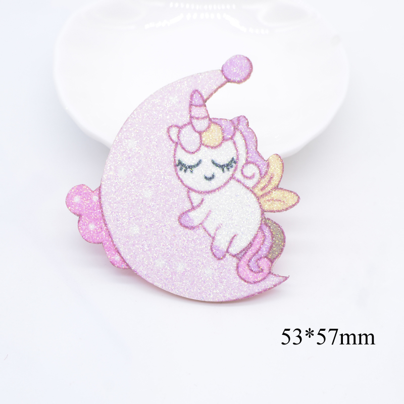 paillettes à imprimé appliques dessert Cat Unicorn pour bricolage Crafts Cake Topper Headwear Clips Hair Accessoires de décoration de nœud