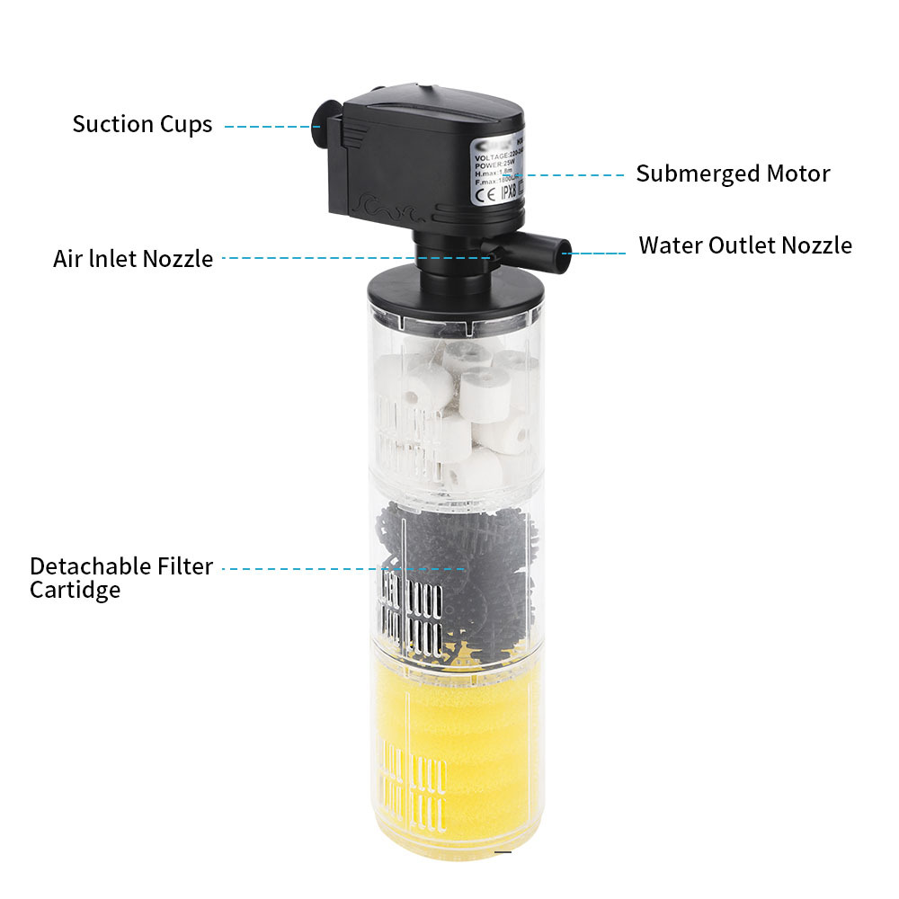 Seven Master 3 IN1 Filtro del serbatoio del pesce filtro Aquarium la pompa dell'aria dell'acquario Aumenta il filtro interno dell'acquario pompa dell'acquario