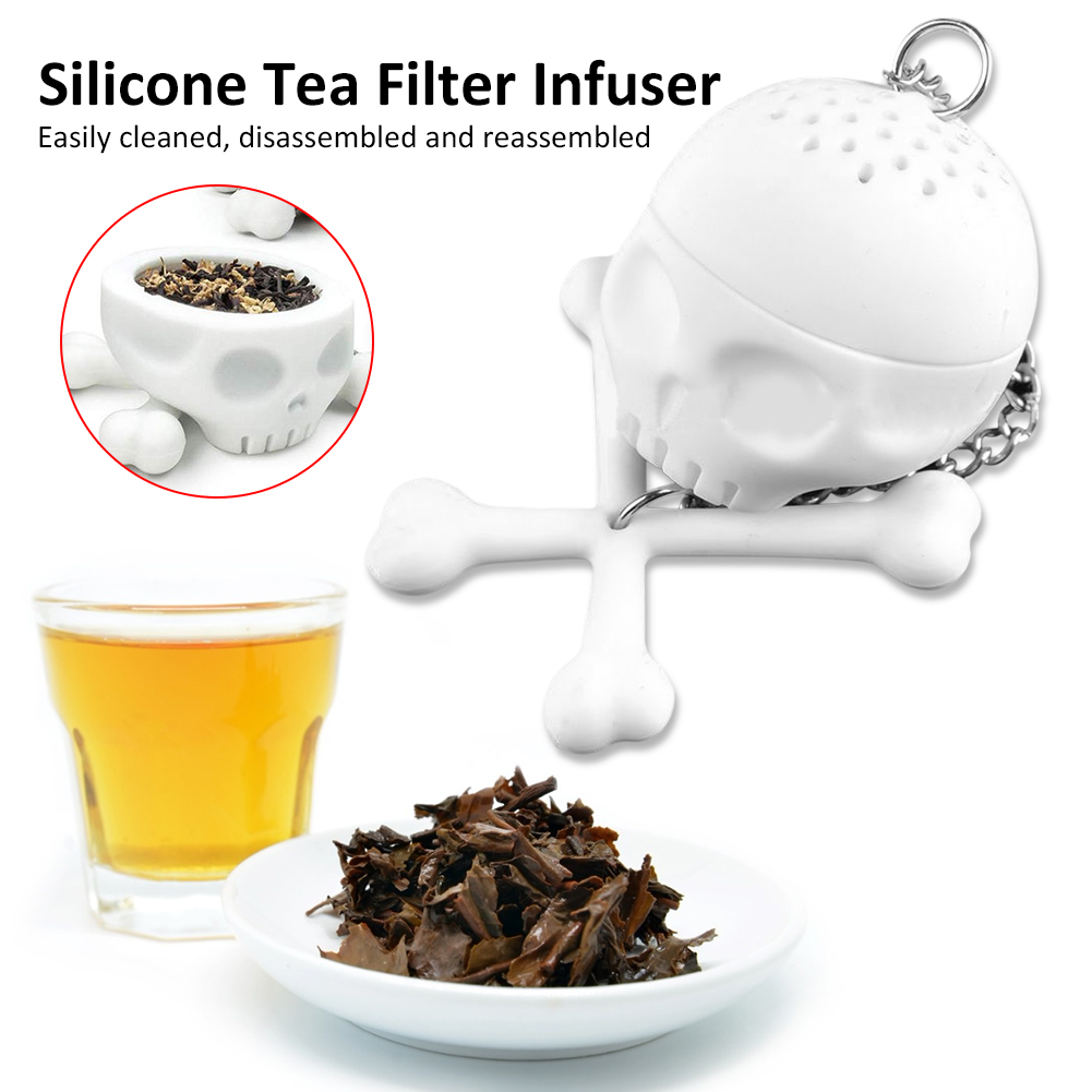 Skull Silicone TEA SACO TEA TEA INFUSER SILICONE FERRIFICAÇÃO FOLELHE FLETE SPICE FILTRO FILTRO DIFRICULADOR DE BREWING DISPOSITIVO DO TEAPOT CACKINH Tool Tool