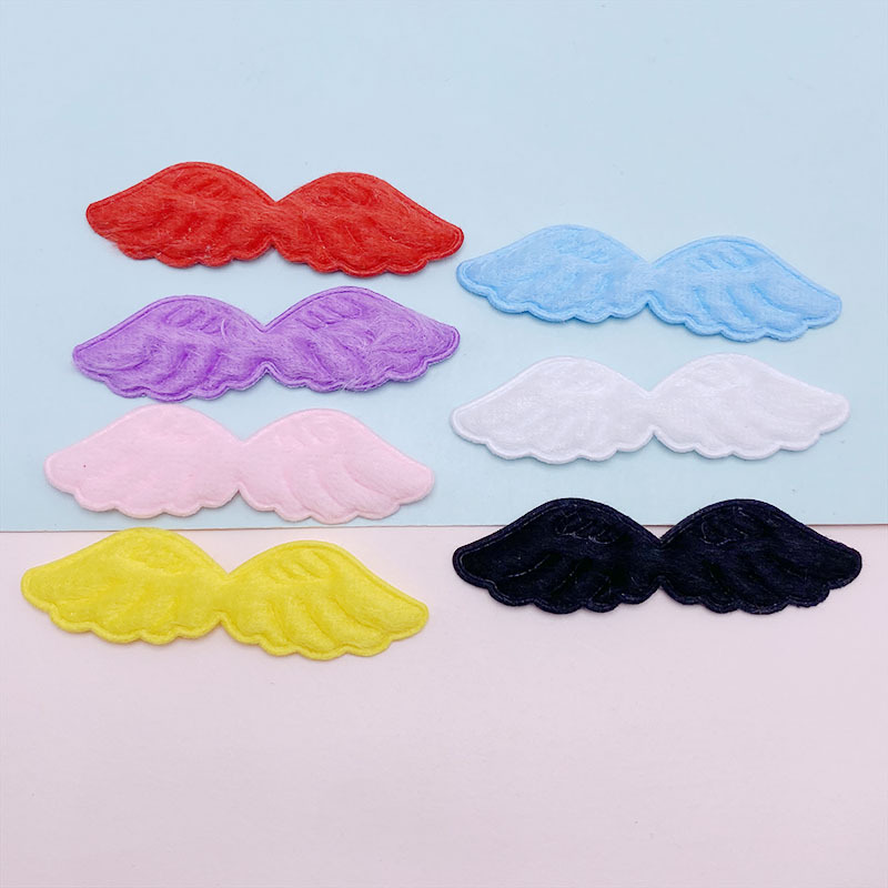 5.9x1.6CM Felt Angel Wing Padded Appliques For Children Hat Sewing DIY Headband Hair Clip Accessories Patches