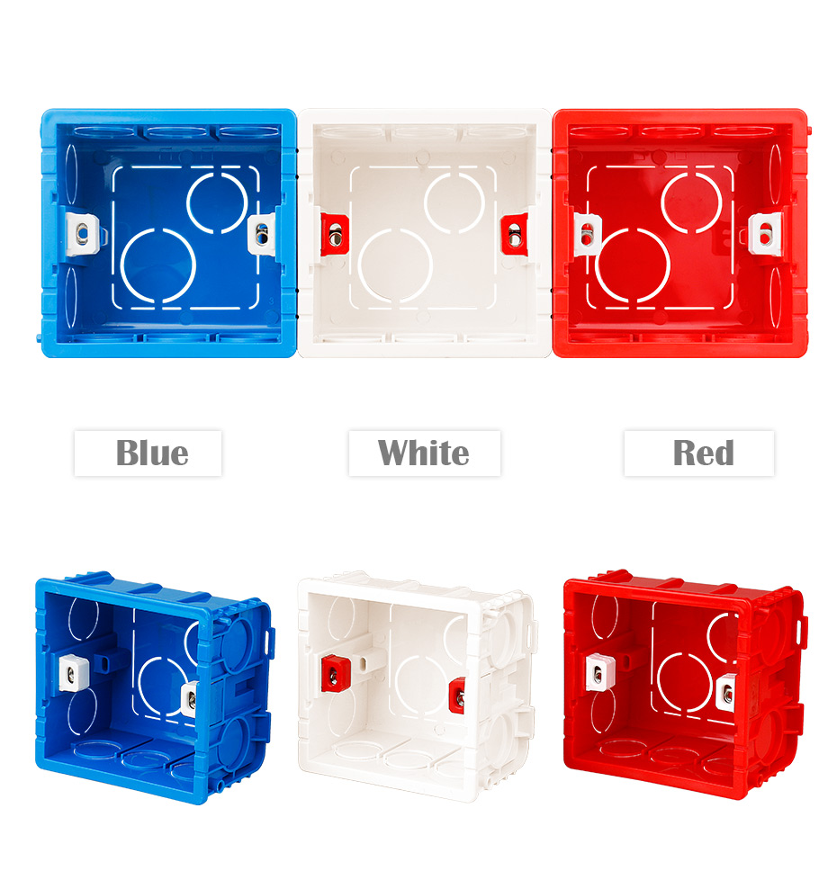 ESOOOLI es Caja de montaje ajustable Casete interno 86 mm*83 mm*50 mm para 86 Tipo de interruptor táctil y cableado posterior de cableado