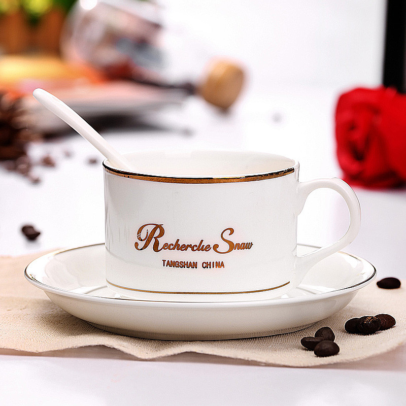 Keramische koffie set melkthee mugs cups schotels keuken drinkware bestek verjaardag geschenken bruiloft geschenken roos afgewerkt 150 ml