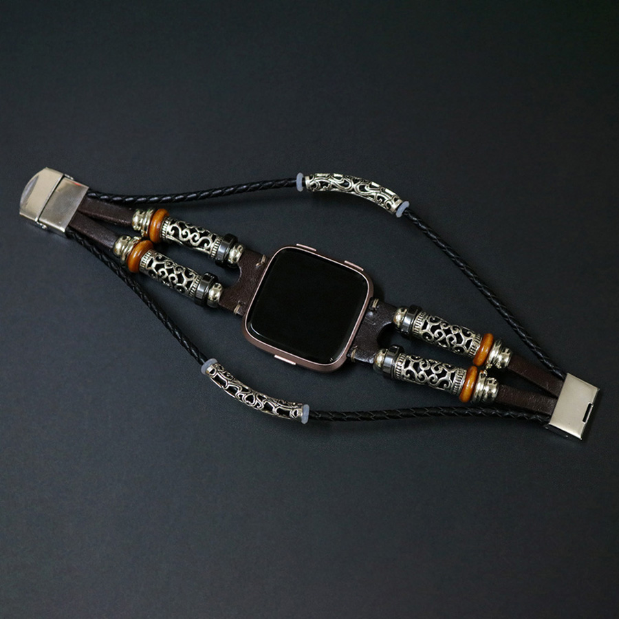 Cinturino da polso in pelle genuina Fitbit Versa 4 3 2 1/Versa Lite Bracciale da polso a sostituzione Fitbit Sense Watch Band