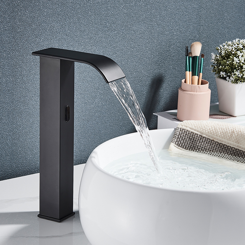 Smart Sensor Bathroom Basin Faucet Deck Mounted Short/High Type Automatic Hand Control Tap Hot Cold Water Mixer Taps Crane