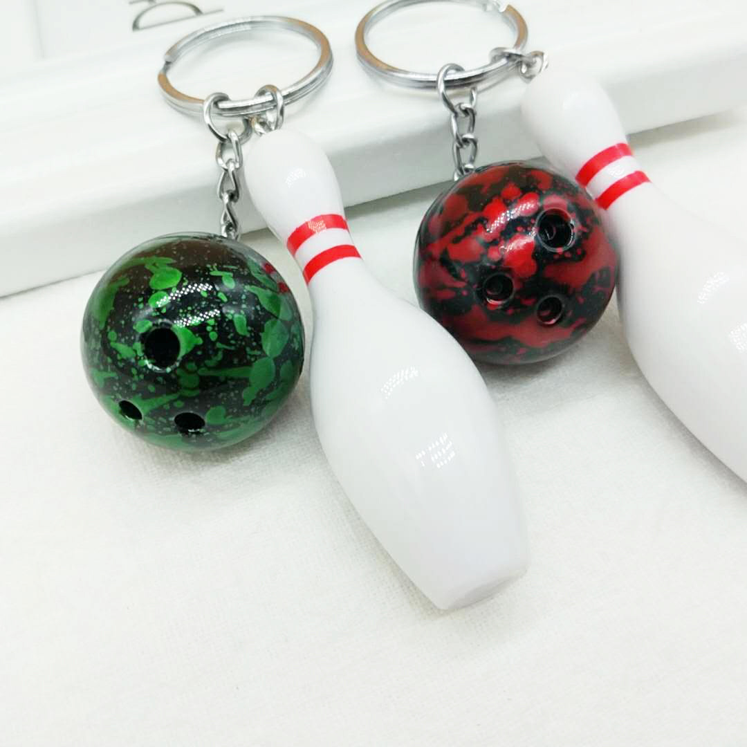 Creative Bowling Keychain Gift Bag Pendant Advertising Promotional Gifts Steam Key Ring Accessories