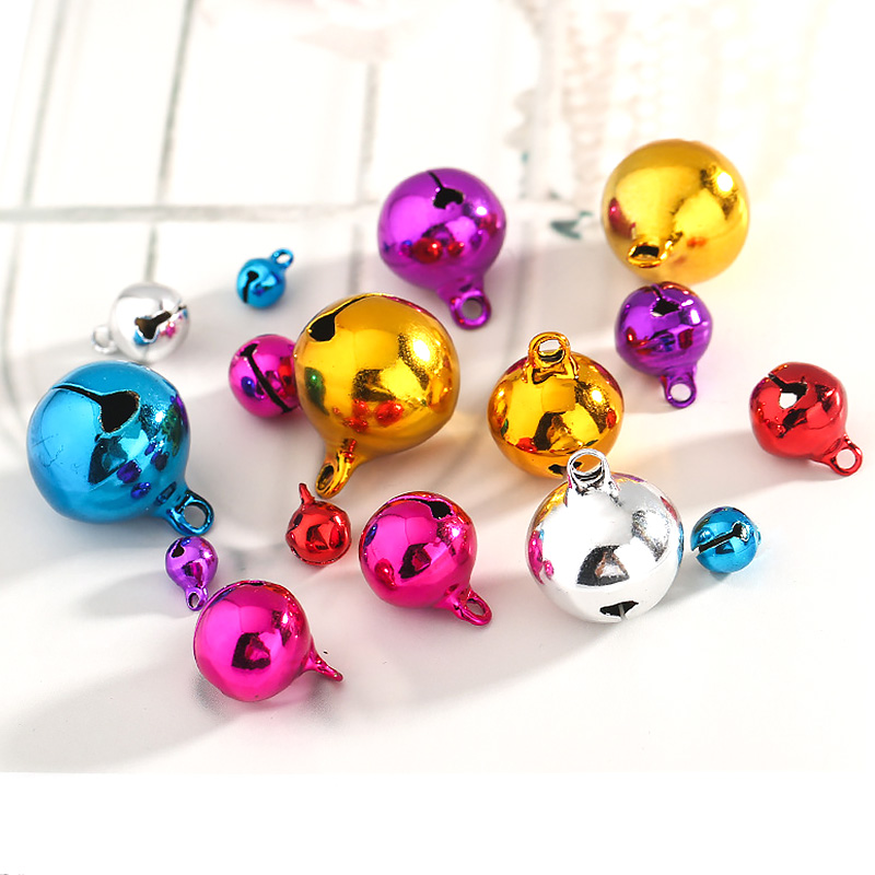 30/Colorful Metal Bells Jingle Bells Aluminum Beads For DIY Christmas Tree Decorative Ornaments Xmas Party Decoration