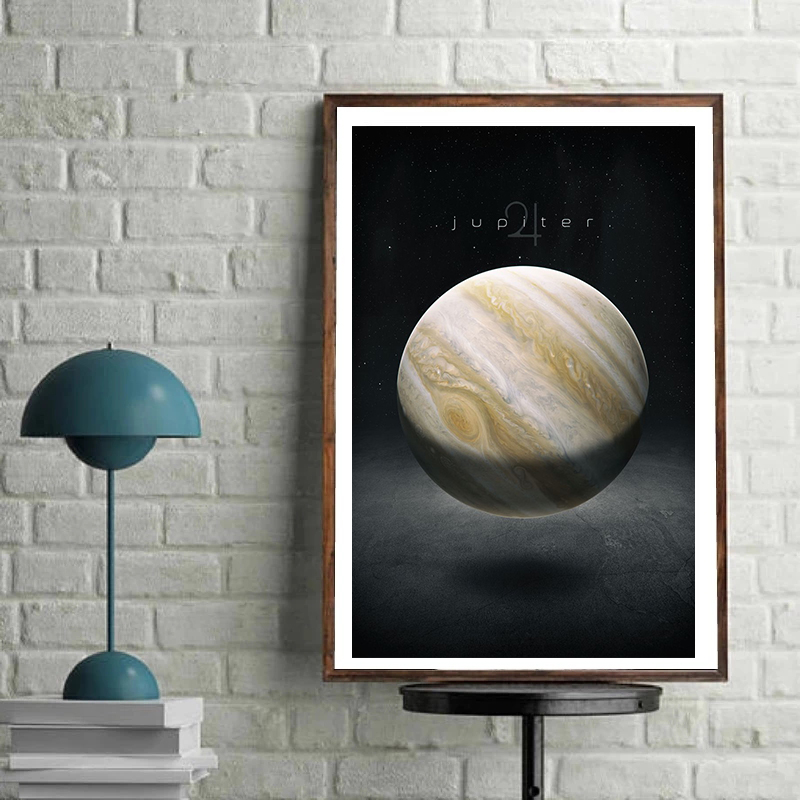 Space Theme Planets Posters Prints Sun Mercury Venus Earth Mars Jupiter Saturn Uranus Neptune Pluto Art Canvas Painting Pictures