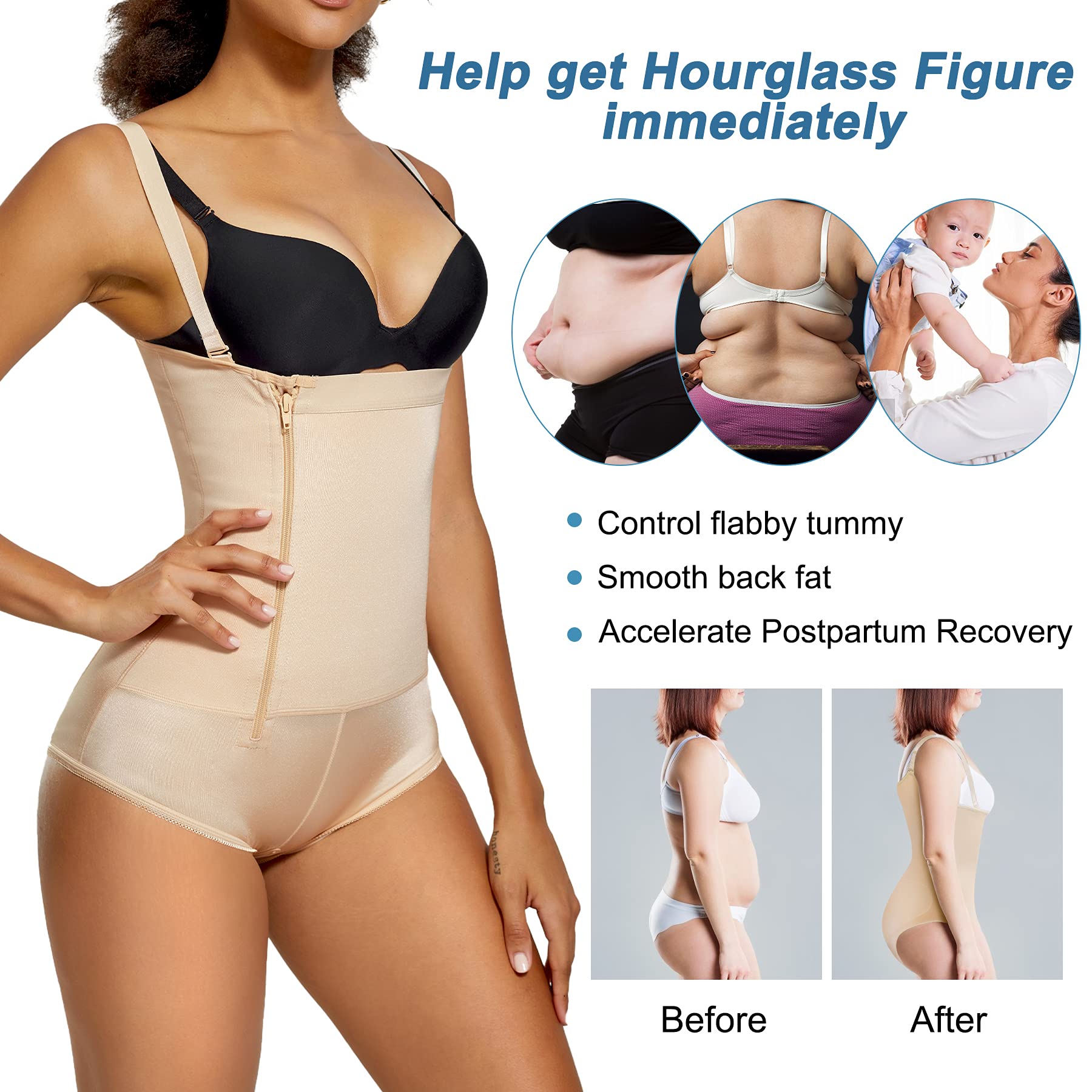Nadainaa body shaper latex shapewear women butt lifter tummy control shaper slimming underwear girdle enhancer stomach shaping